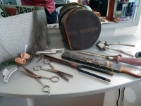 Old Hairdressing Implements at Solo Hair Fashions, Sheringham, North Norfolk